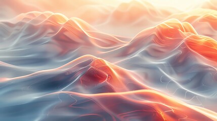 Fototapeta premium A minimalist design of AI brainwaves with clean lines and a soft color palette, more clarity with clear light and sharp focus, high detailed