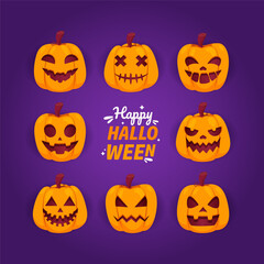 hand drawn Set Halloween Spooky background