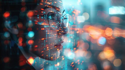 An abstract, artistic depiction of AI transforming data into insights, more clarity with clear light and sharp focus, high detailed