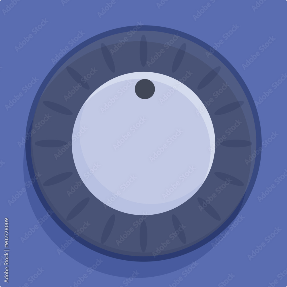 Poster round control knob adjusting settings on control panel, regulating and customizing device functional