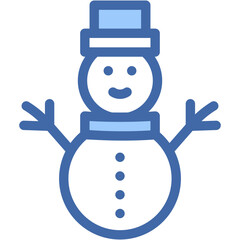 Vector Icon Snowman, Snow, Christmas Hat, Scarf, Xmas, Cold