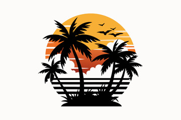 summer vibes in vacation retro t-shirt design vector illustration
