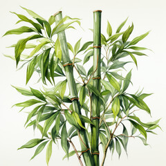 Watercolor Bamboo, clipart Illustration, Generative Ai