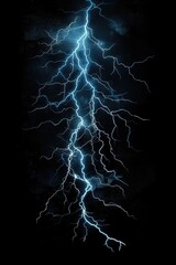 A lightning bolt illuminates the darkness of a stormy night sky