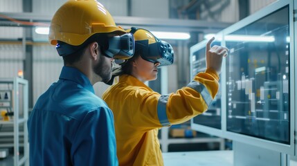 Workers using augmented reality for manufacturing tasks