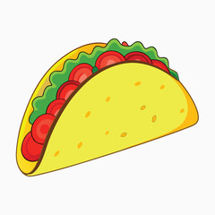 Colorful 2D vector illustration of tacos, perfect for Mexican food-themed designs.