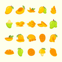 Flat Mango Fruit Design Collection