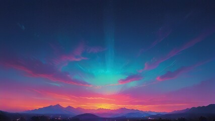 Fototapeta premium sunset over the mountains