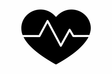 Broken hearts black silhouette vector icon