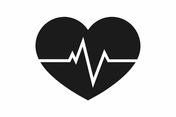 Broken hearts black silhouette vector icon