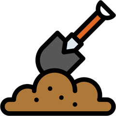 Vector Icon Shovel, Equipment, Digging, Gardening, Farming, Tool