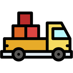 Vector Icon Truck, Transport, Pick Up Truck, Transportation, Vehicle, Car