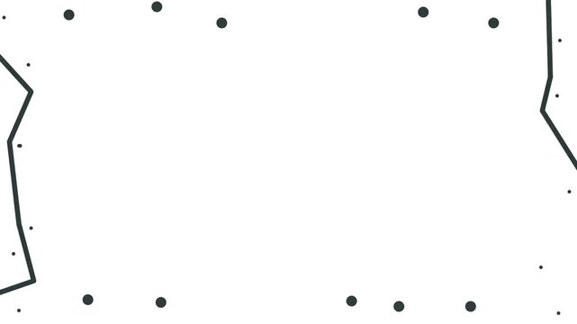 Animation in the form of dots and lines running along the edges of the screen. All these objects form something like a frame.