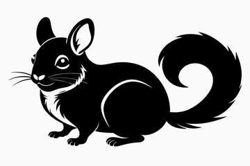 simple vector silhouette of a Chinchilla