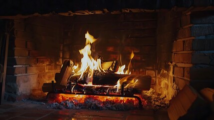 Cozy relaxing fireplace tv screen saver a looping clip of a fireplace log fire