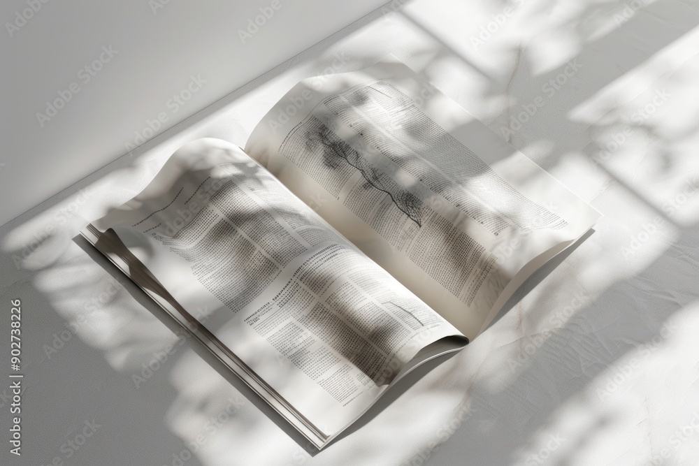 Poster an open book sits on a table, ready for reading