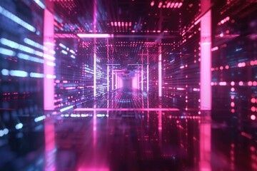Fototapeta premium A cozy room filled with colorful lights
