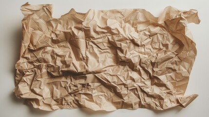 Isolated crumpled brown paper
