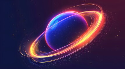 Obraz premium Vector abstract circle neon light line round frame colorful blue purple isolated on black background. Technology modern concept.