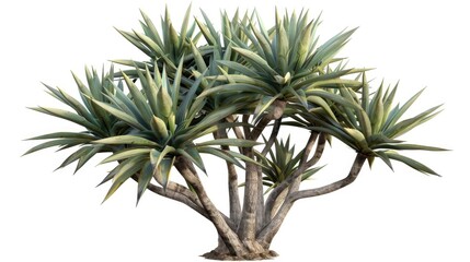Fototapeta premium Isolated Agave Tree on White Background with Clipping Path