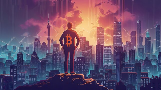 vector, illustraiton, blockchain per investire nelle crypto valute, bitcoin, eterium, nft