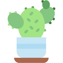 Vector Icon Cactus, indoor plants, plant pot, botanical, decoration, plant