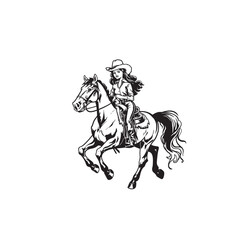 Fototapeta premium Retro Rodeo Cowgirl