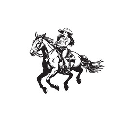 Retro Rodeo Cowgirl