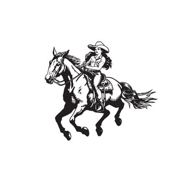 Retro Rodeo Cowgirl