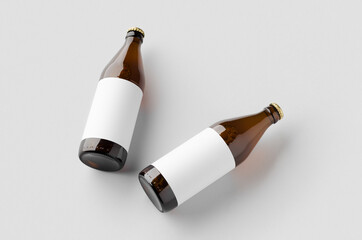 Euro beer bottle mockup with a blank label.