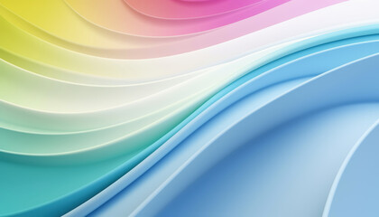 Obraz premium Minimalistic background with soft pastel waves creating a serene and tranquil design, calming decorative elements background