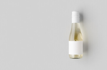 Small white wine bottle mockup. Burgundy, alsace, rhone shape. Blank copyspace.