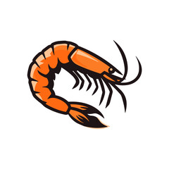 Shrimp fast food restaurant orange logo