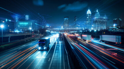 Fototapeta premium Advanced logistics infrastructure with smart grids
