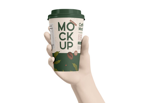 Coffee Cup with Hand Mockup