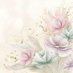 Elegant Floral Watercolor Background, created with generative AI technology
