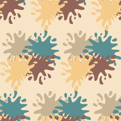 Seamless vector pattern illustration print wallpaper background with paint spots art decor design 