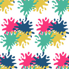 Seamless vector pattern illustration print wallpaper background with paint spots art decor design 