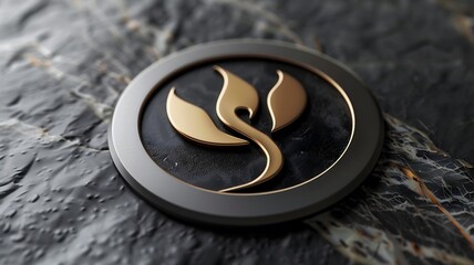 A sleek business logo featuring a unique abstract mark with sharp geometric shapes, captured in high-definition. 
