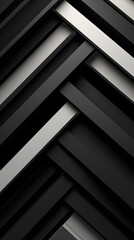 Obraz premium Digital black and white diagonal geometric abstract graphics poster background