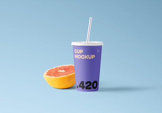 Front View Juice Cup Mockup