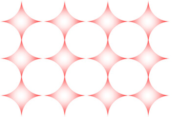 red and white background with circles
