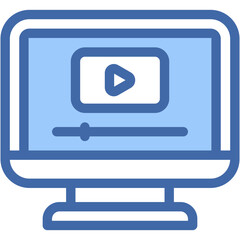  Vector Icon Video, Screen, Streaming, Gaming, Online, Computer