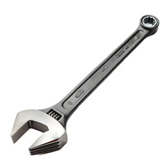 [Transparent Background PNG]Close Up of Silver Adjustable Wrench Tool