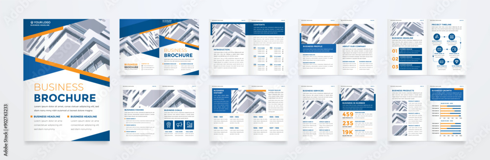 Poster set of minimalist business brochure template with simple style and modern layout