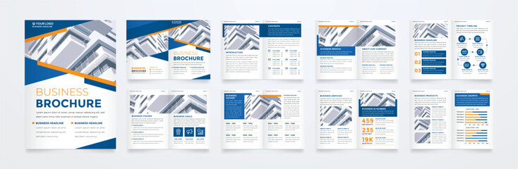 set of minimalist business brochure template with simple style and modern layout