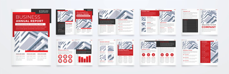 set of minimalist business brochure template with simple style and modern layout