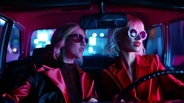 a futuristic car interior with a woman in VR headset