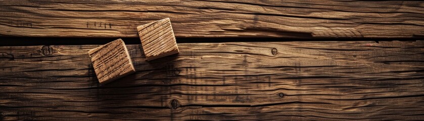 Fototapeta premium Creative Thinking Wooden Blocks: Innovative Marketing Concept on Rustic Background. Two Text-Displaying Cubes Perfect for Copyspace in Advertising Campaigns. Ideal for Business Strategy, Brainstorming