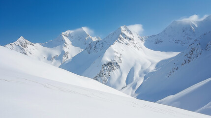 winter mountains in Caucasus region